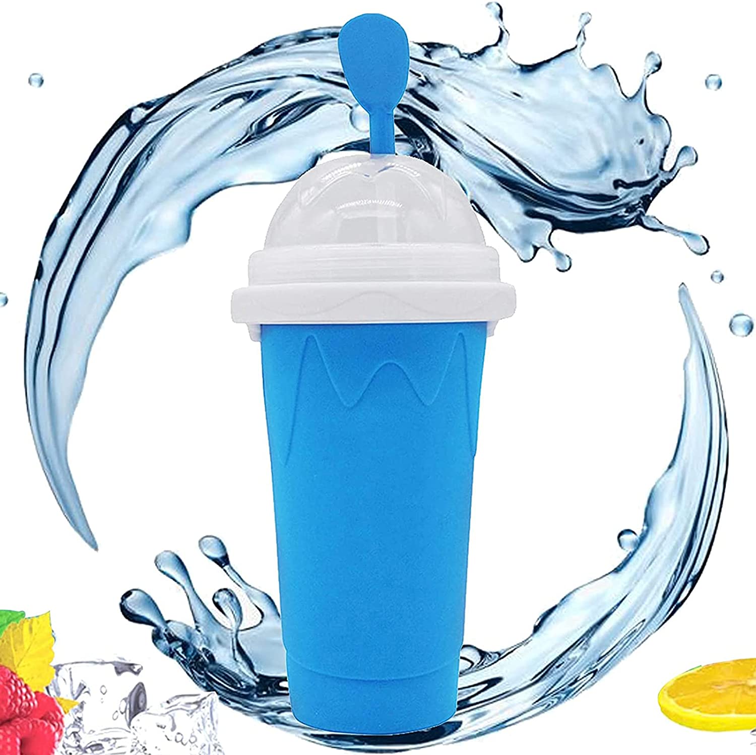 Ice Cup Creative Summer Ice Cup Double-layer with Straw with Cover Plastic  Water Cup Refrigeration Ice Cup for Hot Summer