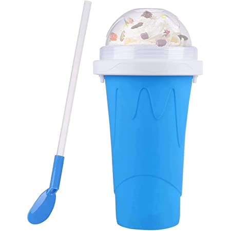 TIK TOK Slushie Maker Cup, Slushy Maker Ice Cup Frozen Magic Squeeze Cup  Cooling Maker Cup Freeze Mug Milkshake Smoothie Mug, Portable Squeeze Ice  Cup for Everyone (Blue)